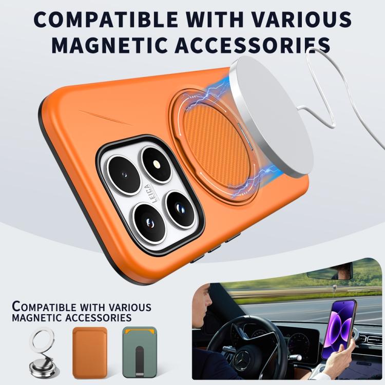 For Xiaomi 17 Metal Rotation Holder MagSafe TPU Hybrid PC Phone Case