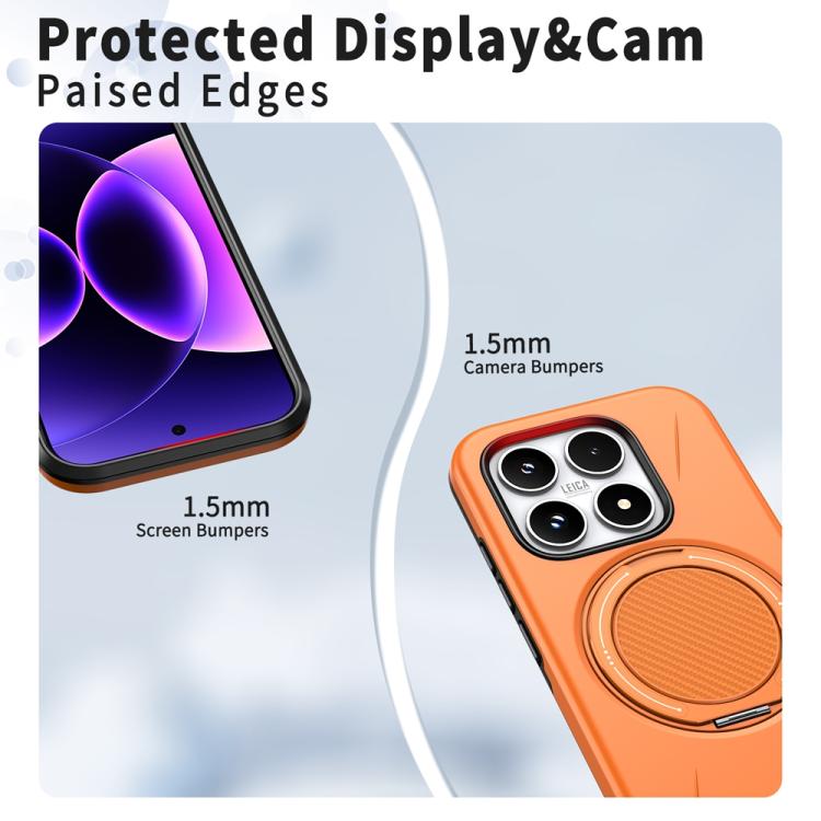 For Xiaomi 17 Metal Rotation Holder MagSafe TPU Hybrid PC Phone Case