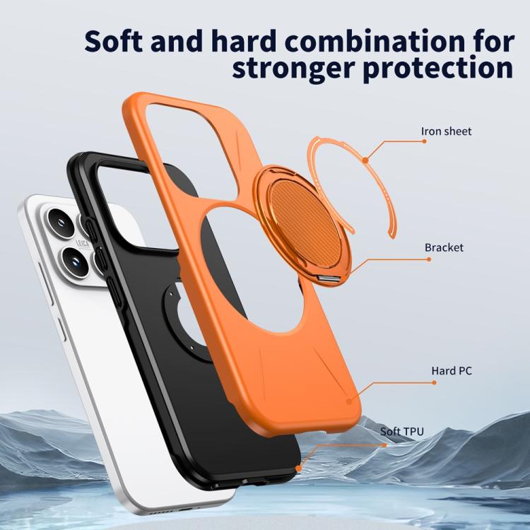 For Xiaomi 17 Metal Rotation Holder MagSafe TPU Hybrid PC Phone Case