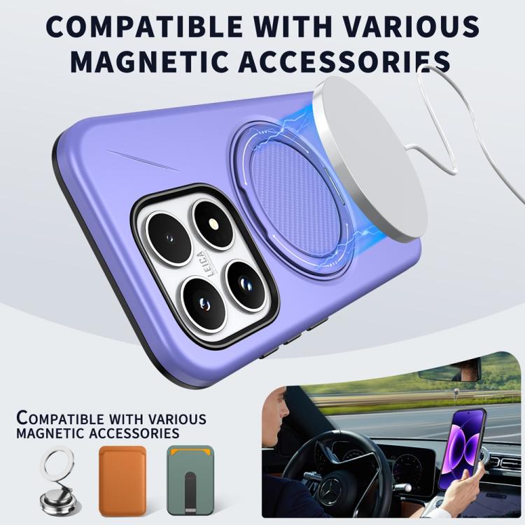 For Xiaomi 17 Metal Rotation Holder MagSafe TPU Hybrid PC Phone Case