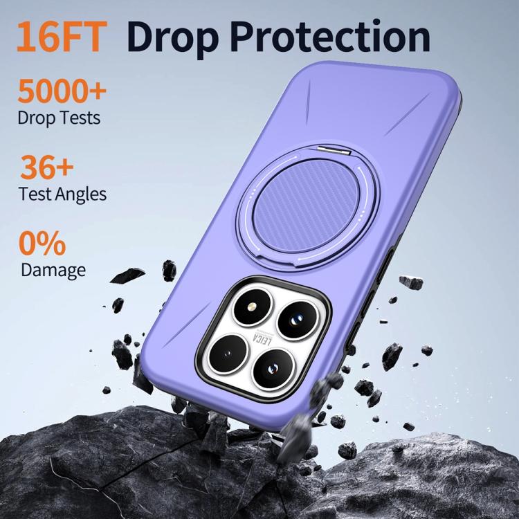 For Xiaomi 17 Metal Rotation Holder MagSafe TPU Hybrid PC Phone Case