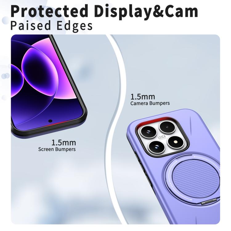 For Xiaomi 17 Metal Rotation Holder MagSafe TPU Hybrid PC Phone Case