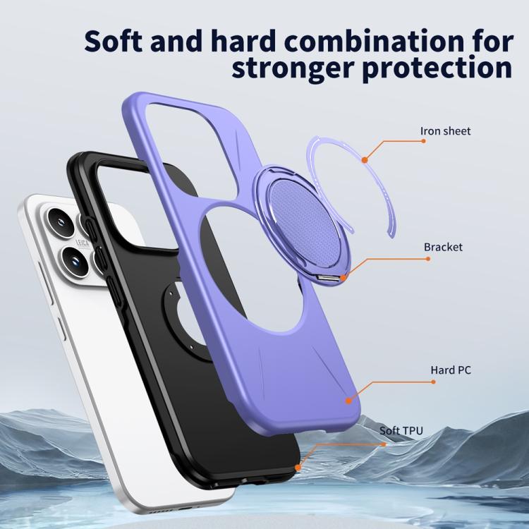 For Xiaomi 17 Metal Rotation Holder MagSafe TPU Hybrid PC Phone Case