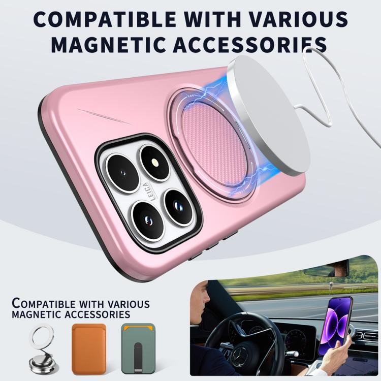 For Xiaomi 17 Metal Rotation Holder MagSafe TPU Hybrid PC Phone Case