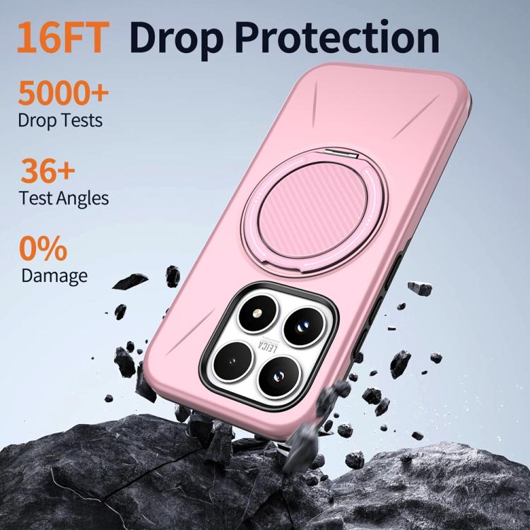 For Xiaomi 17 Metal Rotation Holder MagSafe TPU Hybrid PC Phone Case