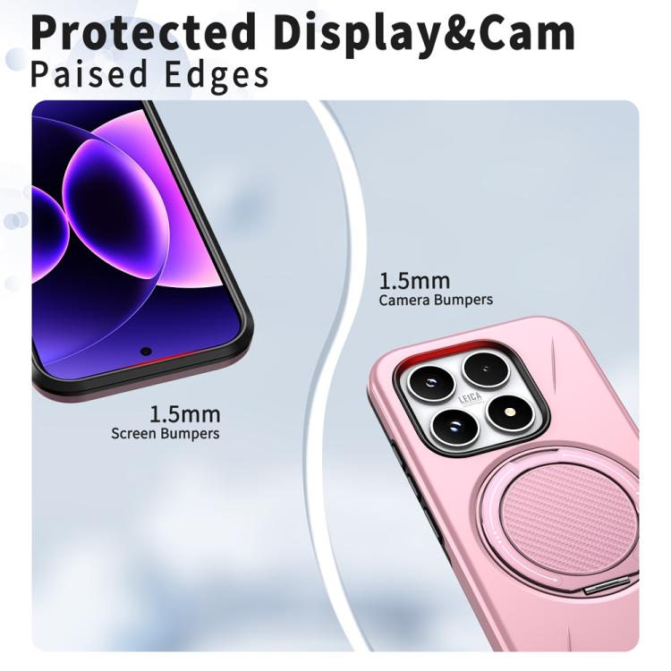 For Xiaomi 17 Metal Rotation Holder MagSafe TPU Hybrid PC Phone Case