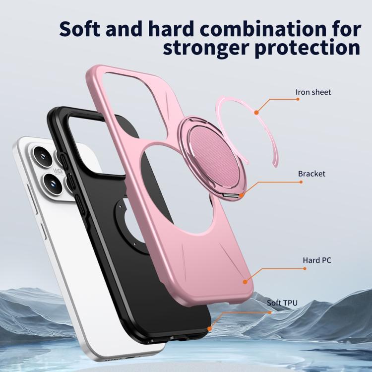 For Xiaomi 17 Metal Rotation Holder MagSafe TPU Hybrid PC Phone Case