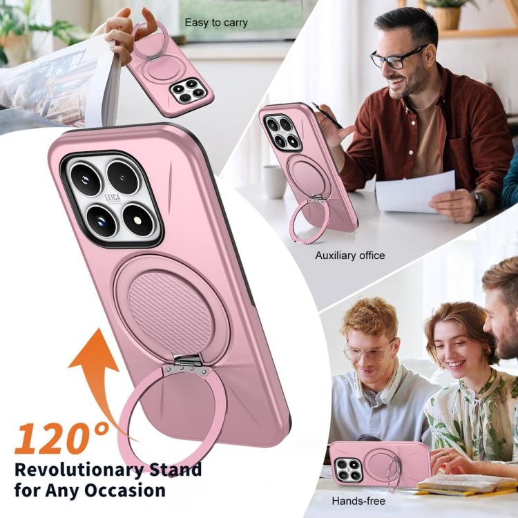 For Xiaomi 17 Metal Rotation Holder MagSafe TPU Hybrid PC Phone Case