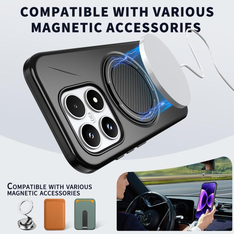 For Xiaomi 17 Metal Rotation Holder MagSafe TPU Hybrid PC Phone Case