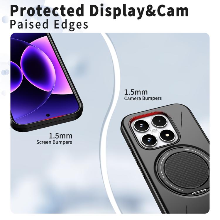 For Xiaomi 17 Metal Rotation Holder MagSafe TPU Hybrid PC Phone Case