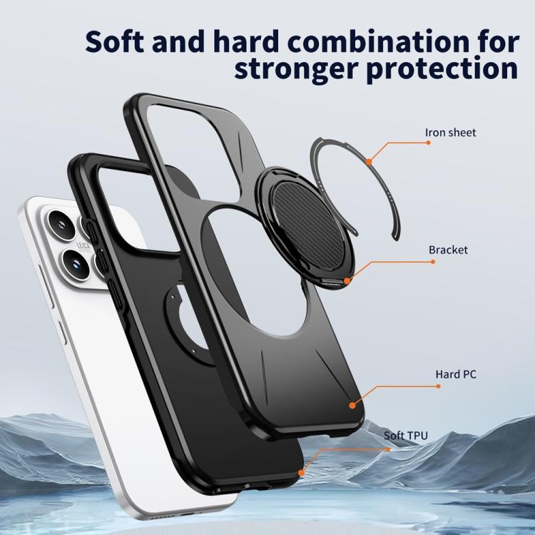 For Xiaomi 17 Metal Rotation Holder MagSafe TPU Hybrid PC Phone Case