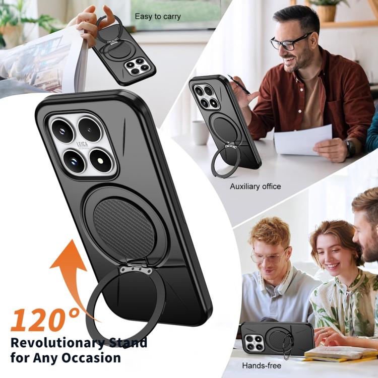 For Xiaomi 17 Metal Rotation Holder MagSafe TPU Hybrid PC Phone Case