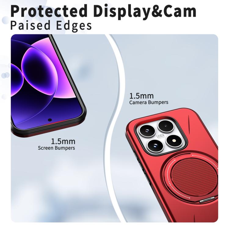 For Xiaomi 17 Metal Rotation Holder MagSafe TPU Hybrid PC Phone Case