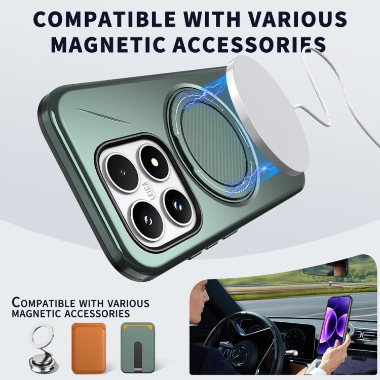 For Xiaomi 17 Metal Rotation Holder MagSafe TPU Hybrid PC Phone Case