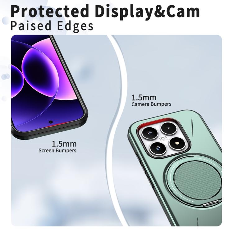 For Xiaomi 17 Metal Rotation Holder MagSafe TPU Hybrid PC Phone Case