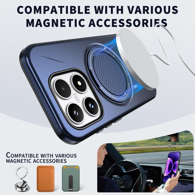 For Xiaomi 17 Metal Rotation Holder MagSafe TPU Hybrid PC Phone Case