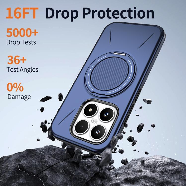 For Xiaomi 17 Metal Rotation Holder MagSafe TPU Hybrid PC Phone Case