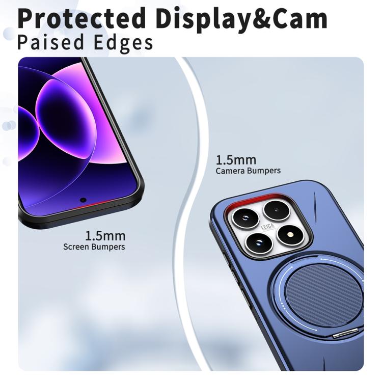 For Xiaomi 17 Metal Rotation Holder MagSafe TPU Hybrid PC Phone Case