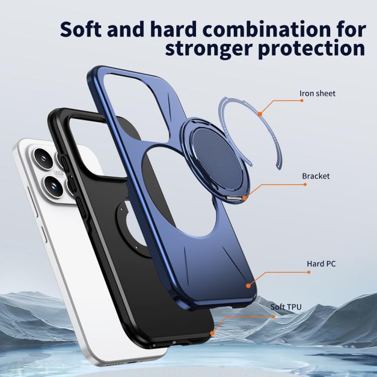For Xiaomi 17 Metal Rotation Holder MagSafe TPU Hybrid PC Phone Case