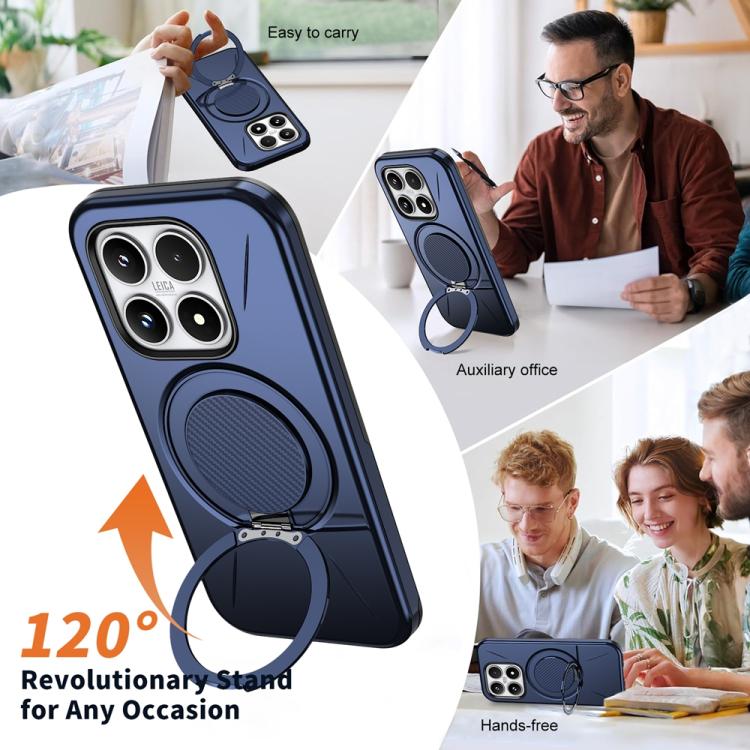 For Xiaomi 17 Metal Rotation Holder MagSafe TPU Hybrid PC Phone Case