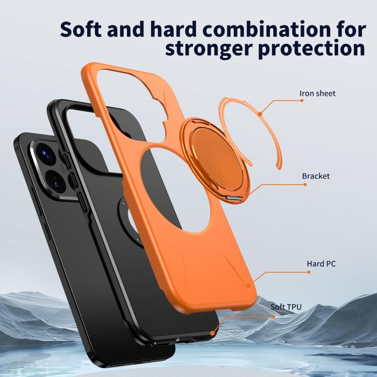 For Xiaomi 15T Pro 5G Metal Rotation Holder MagSafe TPU Hybrid PC Phone Case