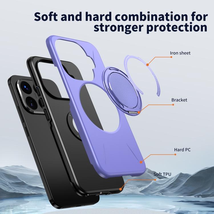 For Xiaomi 15T Pro 5G Metal Rotation Holder MagSafe TPU Hybrid PC Phone Case