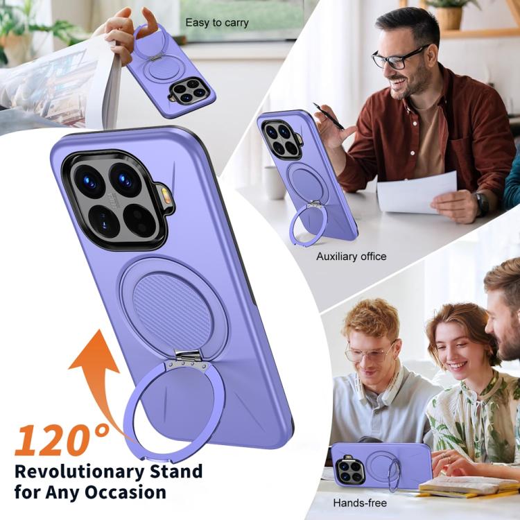 For Xiaomi 15T Pro 5G Metal Rotation Holder MagSafe TPU Hybrid PC Phone Case