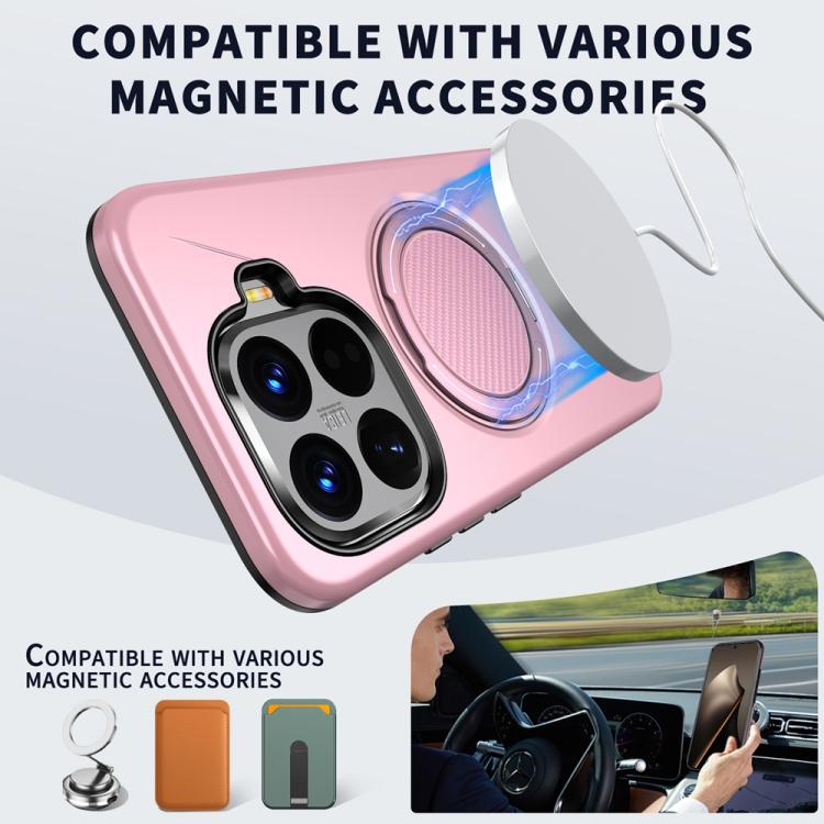 For Xiaomi 15T Pro 5G Metal Rotation Holder MagSafe TPU Hybrid PC Phone Case