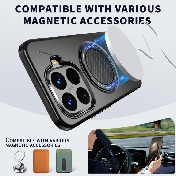 For Xiaomi 15T Pro 5G Metal Rotation Holder MagSafe TPU Hybrid PC Phone Case