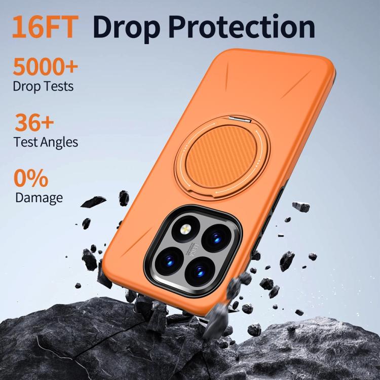 For Xiaomi 15T 5G Metal Rotation Holder MagSafe TPU Hybrid PC Phone Case