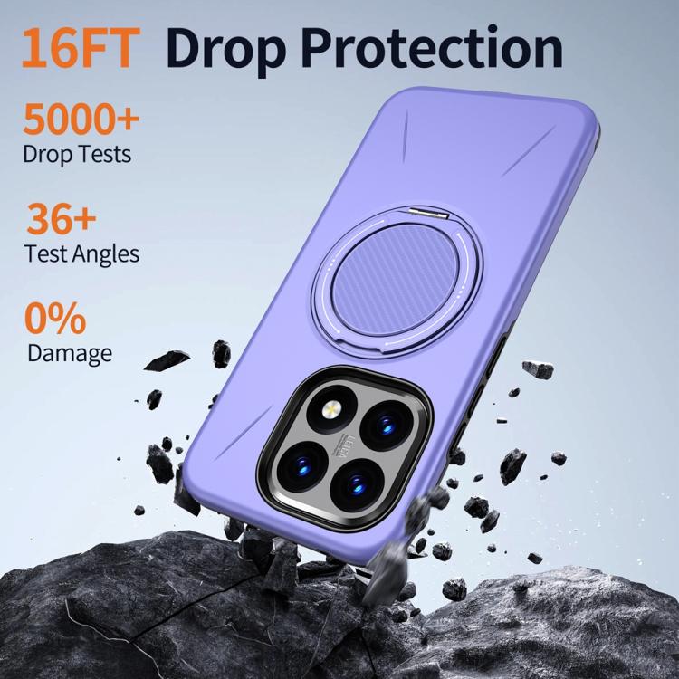 For Xiaomi 15T 5G Metal Rotation Holder MagSafe TPU Hybrid PC Phone Case