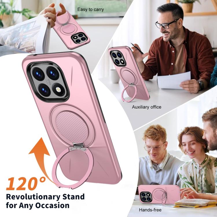 For Xiaomi 15T 5G Metal Rotation Holder MagSafe TPU Hybrid PC Phone Case