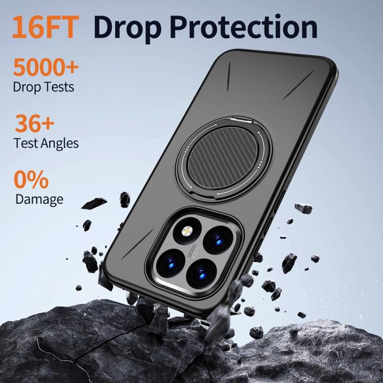 For Xiaomi 15T 5G Metal Rotation Holder MagSafe TPU Hybrid PC Phone Case