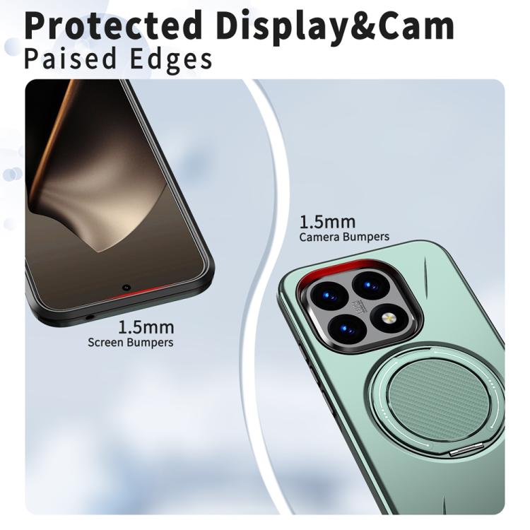 For Xiaomi 15T 5G Metal Rotation Holder MagSafe TPU Hybrid PC Phone Case