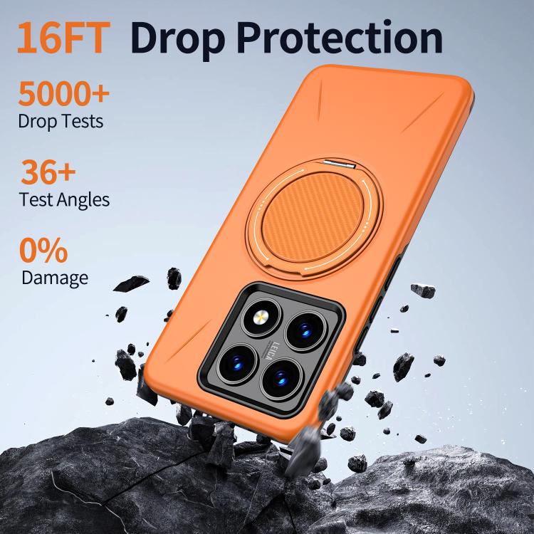 For Xiaomi 14T Metal Rotation Holder MagSafe TPU Hybrid PC Phone Case
