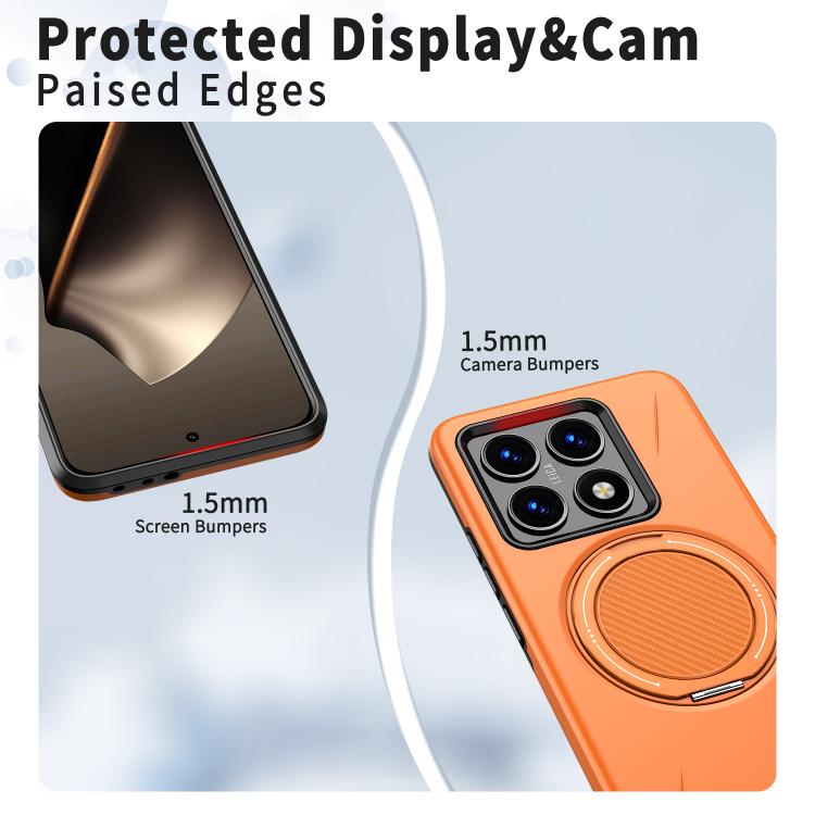 For Xiaomi 14T Metal Rotation Holder MagSafe TPU Hybrid PC Phone Case