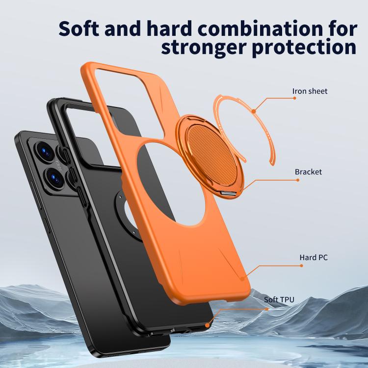 For Xiaomi 14T Metal Rotation Holder MagSafe TPU Hybrid PC Phone Case