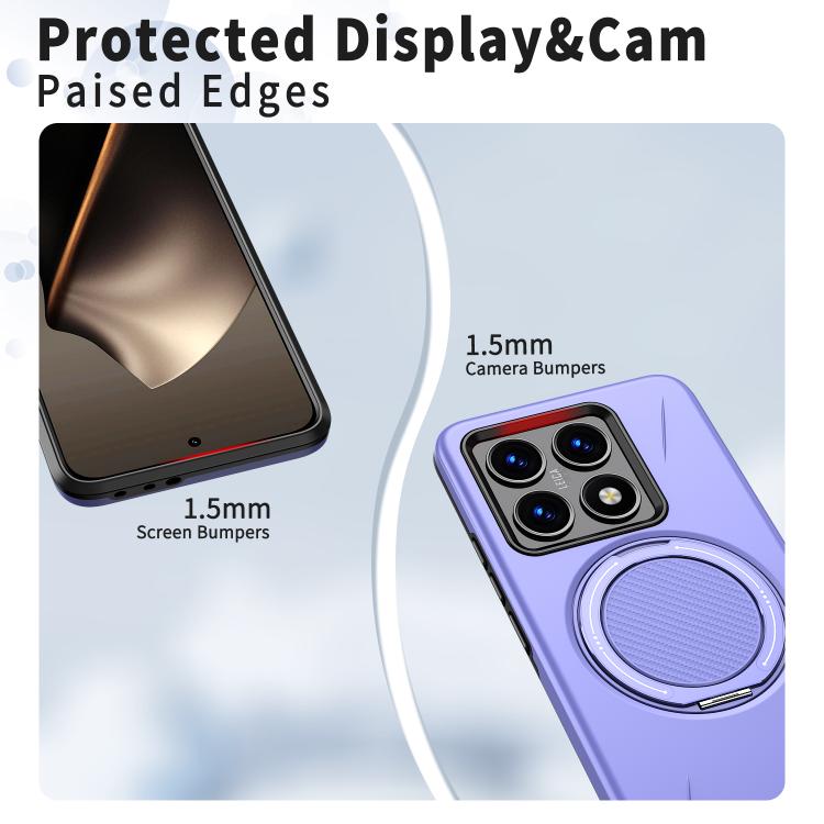 For Xiaomi 14T Metal Rotation Holder MagSafe TPU Hybrid PC Phone Case
