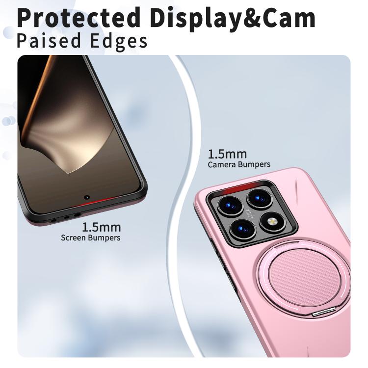For Xiaomi 14T Metal Rotation Holder MagSafe TPU Hybrid PC Phone Case