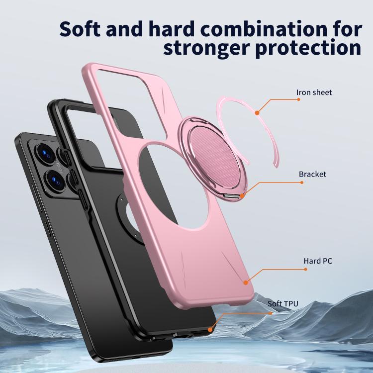 For Xiaomi 14T Metal Rotation Holder MagSafe TPU Hybrid PC Phone Case
