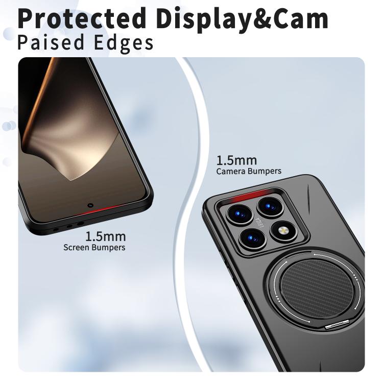 For Xiaomi 14T Metal Rotation Holder MagSafe TPU Hybrid PC Phone Case