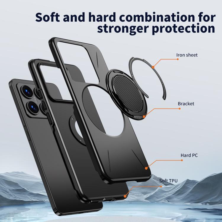 For Xiaomi 14T Metal Rotation Holder MagSafe TPU Hybrid PC Phone Case