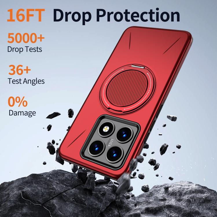 For Xiaomi 14T Metal Rotation Holder MagSafe TPU Hybrid PC Phone Case