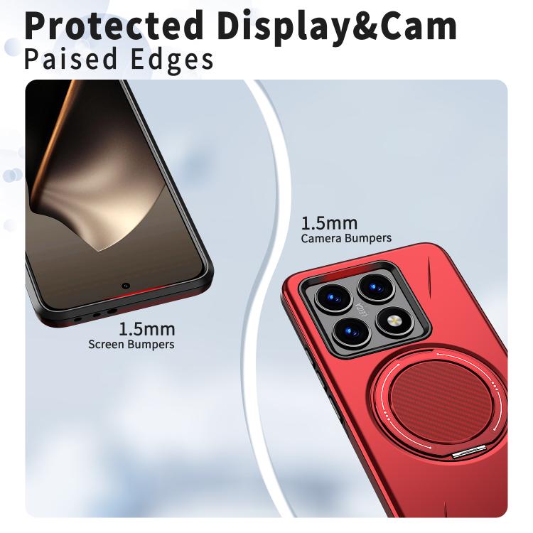For Xiaomi 14T Metal Rotation Holder MagSafe TPU Hybrid PC Phone Case