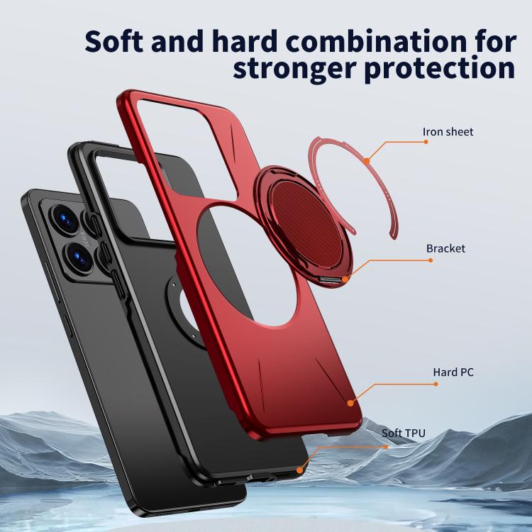 For Xiaomi 14T Metal Rotation Holder MagSafe TPU Hybrid PC Phone Case