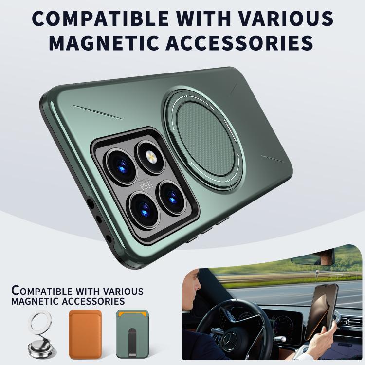 For Xiaomi 14T Metal Rotation Holder MagSafe TPU Hybrid PC Phone Case