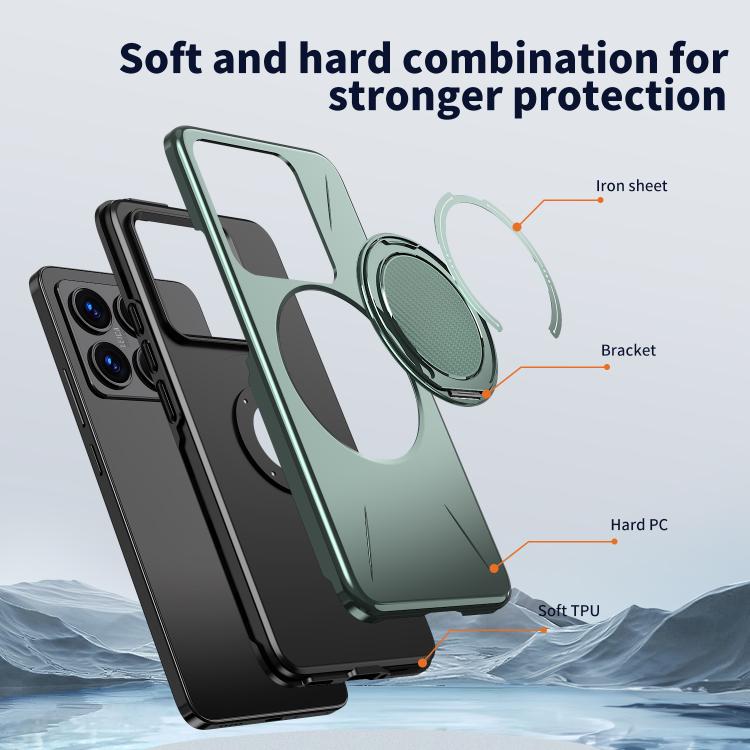 For Xiaomi 14T Metal Rotation Holder MagSafe TPU Hybrid PC Phone Case