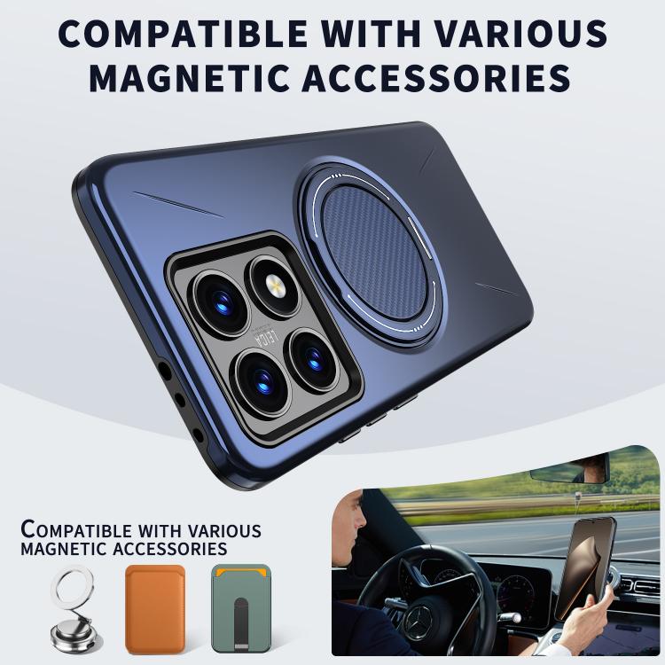 For Xiaomi 14T Metal Rotation Holder MagSafe TPU Hybrid PC Phone Case