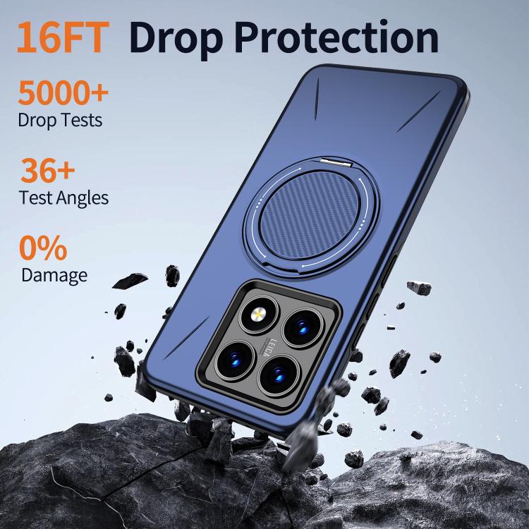 For Xiaomi 14T Metal Rotation Holder MagSafe TPU Hybrid PC Phone Case