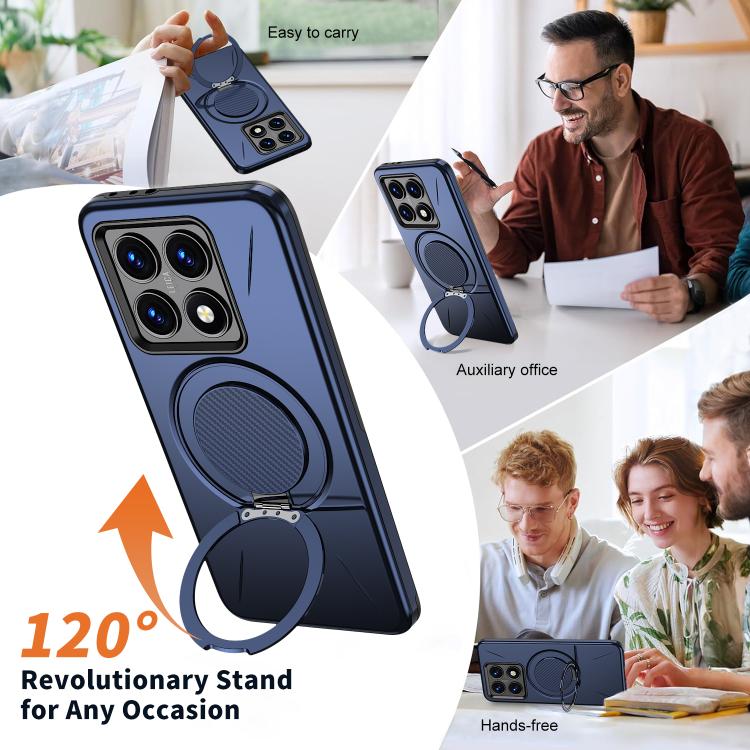 For Xiaomi 14T Metal Rotation Holder MagSafe TPU Hybrid PC Phone Case